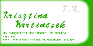 krisztina martincsek business card